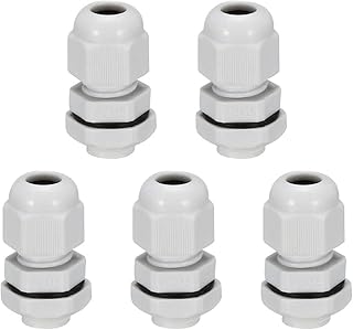 Tool parts 5Pcs M12 Cable Gland Waterproof Plastic Wire Glands Joints White for 2-5mm Dia