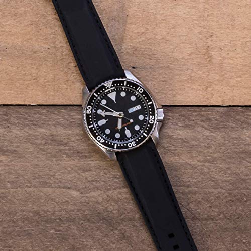 Benchmark Basics Black/Black Stitching 22Mm Quick Release Silicone Watch Band - Replacement Rubber Watch Straps For Men & Women - Compatible With Regular & Smart Watches #TOP3