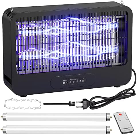 Bug Zapper, FTMKK Mosquito Zapper [Poweful 3500V Double Grid & Remote] Fly Zapper, Electronic Mosquito Repellent to Trap Bug Insect Fly Indoor, Bug Light 20W & Extra 2 Lights, Black