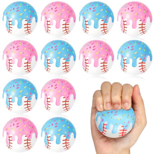 Civaner 12 Pcs Ice Cream Mini Baseball Fidget Balls, 2.36 Inch