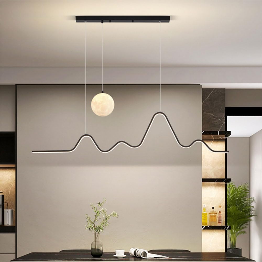 Nordic Lampa wisząca LED Liniowy żyrandol Oprawa aluminiowa Oświetlenie 3000-6000 K Lampa wisząca Kreatywny wystrój domu Możliwość przyciemniania Nowoczesne oświetlenie wewnętrzne