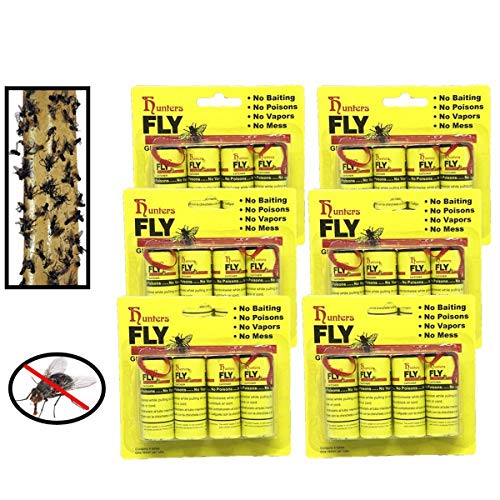 24 PCS Dragon Hunters Fly Trap, Fly Trap Tape, Fly Paper Strips, Fly