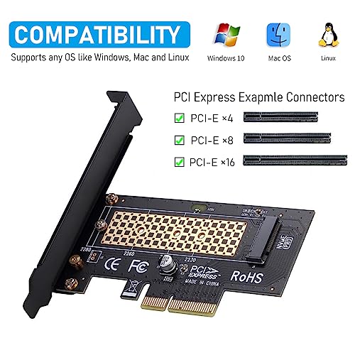 Verilux® M.2 NVMe to PCI-E X4 Adapter High Speed M.2 NVMe to PCI-E X4 Adapter Universal M.2 NVMe to PCI-E X4 Adapter Compatible with M.2 NVme... - Image 6