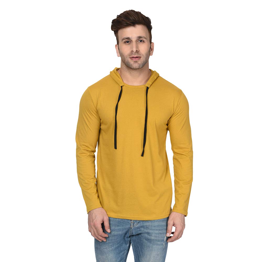 Men's Cotton Blend Full Sleeve Round Neck Hooded T-Shirt-picture-13