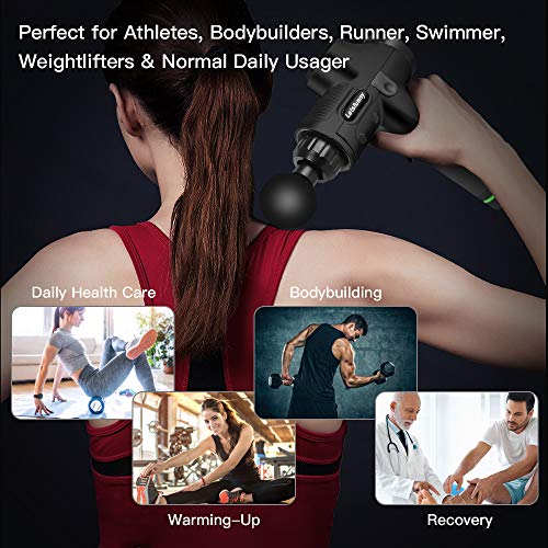 Deep Tissue Muscle Percussion Massager Carrying Case Massage Gun for Pain Relief, Handheld Electric Cordless Body Massager Sports Drill Portable Vibratio Massagers for Athletes