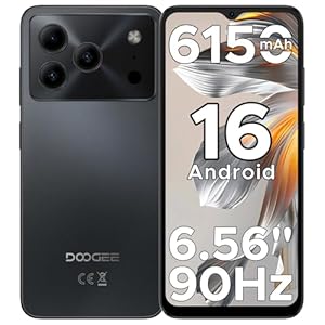 DOOGEE Note 56 Android 16 Smartphone Ohne Vertrag, 6150mAh Akku, 8,45mm Ultradünn + 6.56" HD + 90Hz Handy Günstig, Octa Core, 24 GB + 64 GB/ 2TB TF, 4G Dual SIM Simlockfreie Handys, Face ID/GPS/OTG