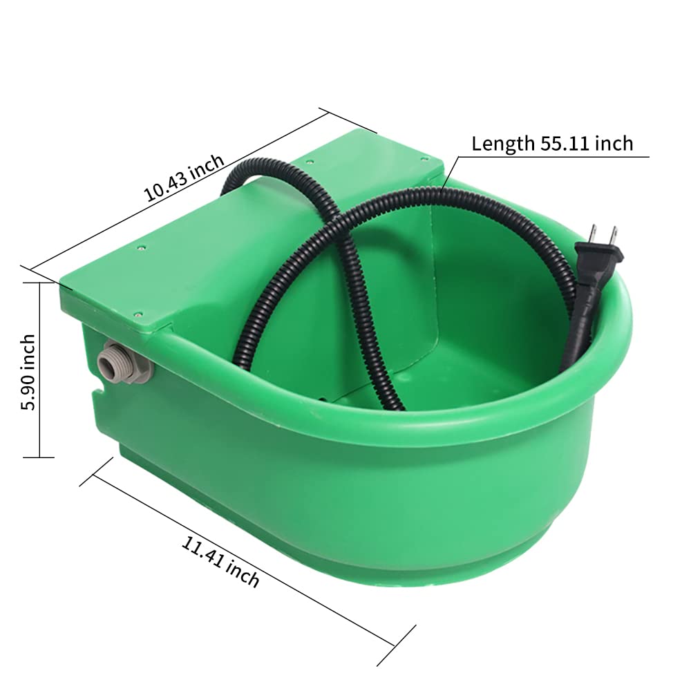 Ciotola per cani riscaldata automatica 1.3gal 100W Dispenser per acqua termica esterna Termostato incorporato per animali domestici bestiame bestiame pecore e cavalli in inverno