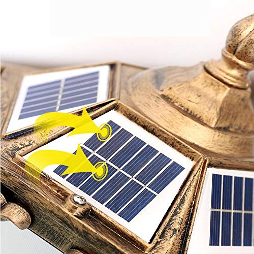 Poste de luz solar para jardín y zonas comunitarias con doble lámpara LED 6