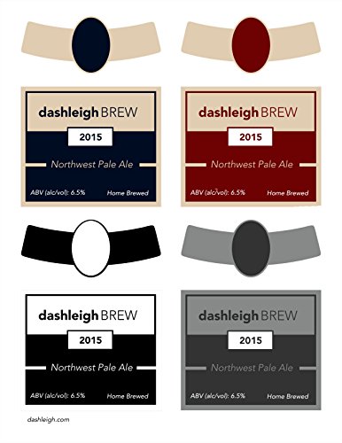 Beer Bottle with Neck Labels for 20 Beer Bottles, 3.5 x 4.75 inches (Kraft)