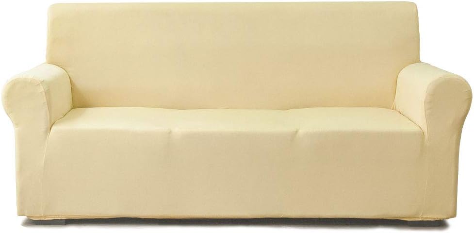Oversize Large Sofa Cover Silky Soft 1-piece Champagne Light Yellow Slipcover for Long Sofa Super Stretch Universal Couch Cover Easy Fit Washable Duration Furniture Sofa Cover Viscose Nylon Blend