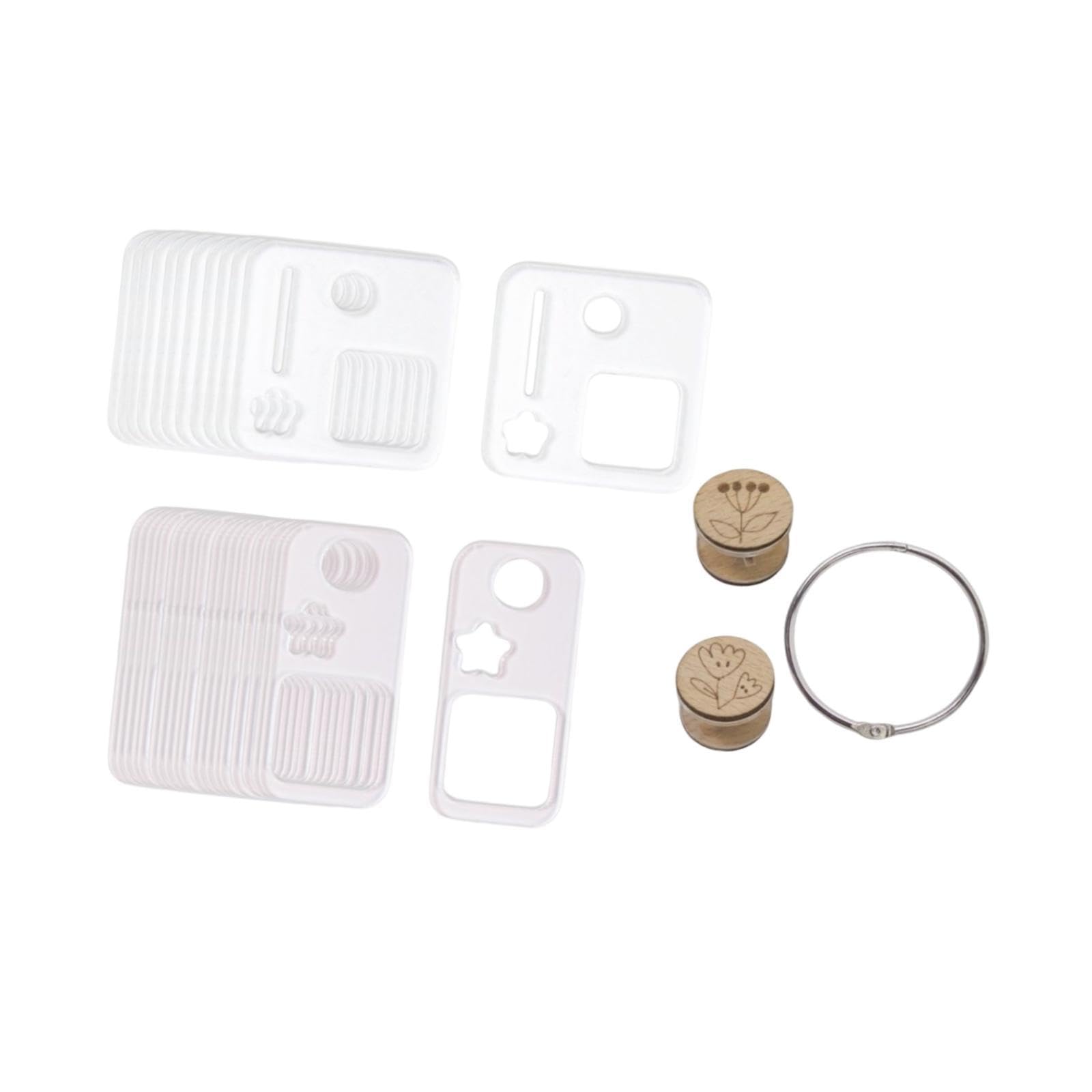 LOVIVER 35 Piezas Organizadores de para Bordado Acrílicos con Tarjetas Y Aros Bobinas Fichas Y Tablero Acrílico Claro Antideformación Y Fácil de Guardar, Style a