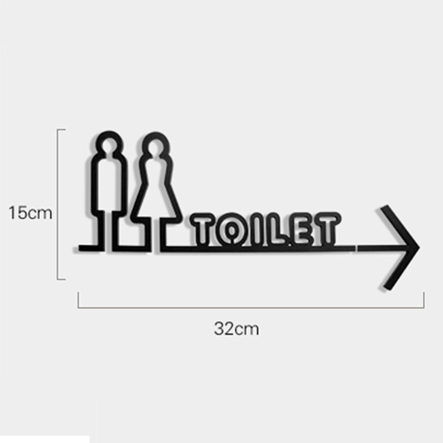Cartello for bagno,Cartello for bagno,Cartello di direzione del bagno con freccia,Cartello for toilette in acrilico,per uffici Ristoranti Hotel Supermercati Forniture,12,6 * 6 pollici