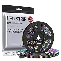 BTF-LIGHTING WS2812 ECO 5M 150 LEDs 5050 SMD Flexibler Streifen Schwarz PCB – Ansicht 1