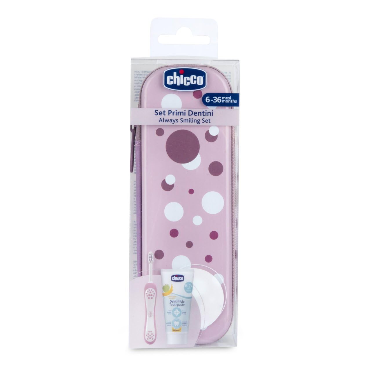 Set Primi Dentini Chicco Set Spazzolino e Dentifricio per Bambini, Con Pratico Astuccio,