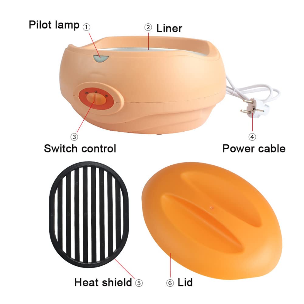 Calentador De Cera + 1 Par De Guantes +1 Par De Cubiertas Para Los Pies,BañO De Cera De Parafina De 200W Para SalóN De Belleza En El Hogar,Para Spa Suaviza Y Suaviza La DepilacióN De La Piel Seca