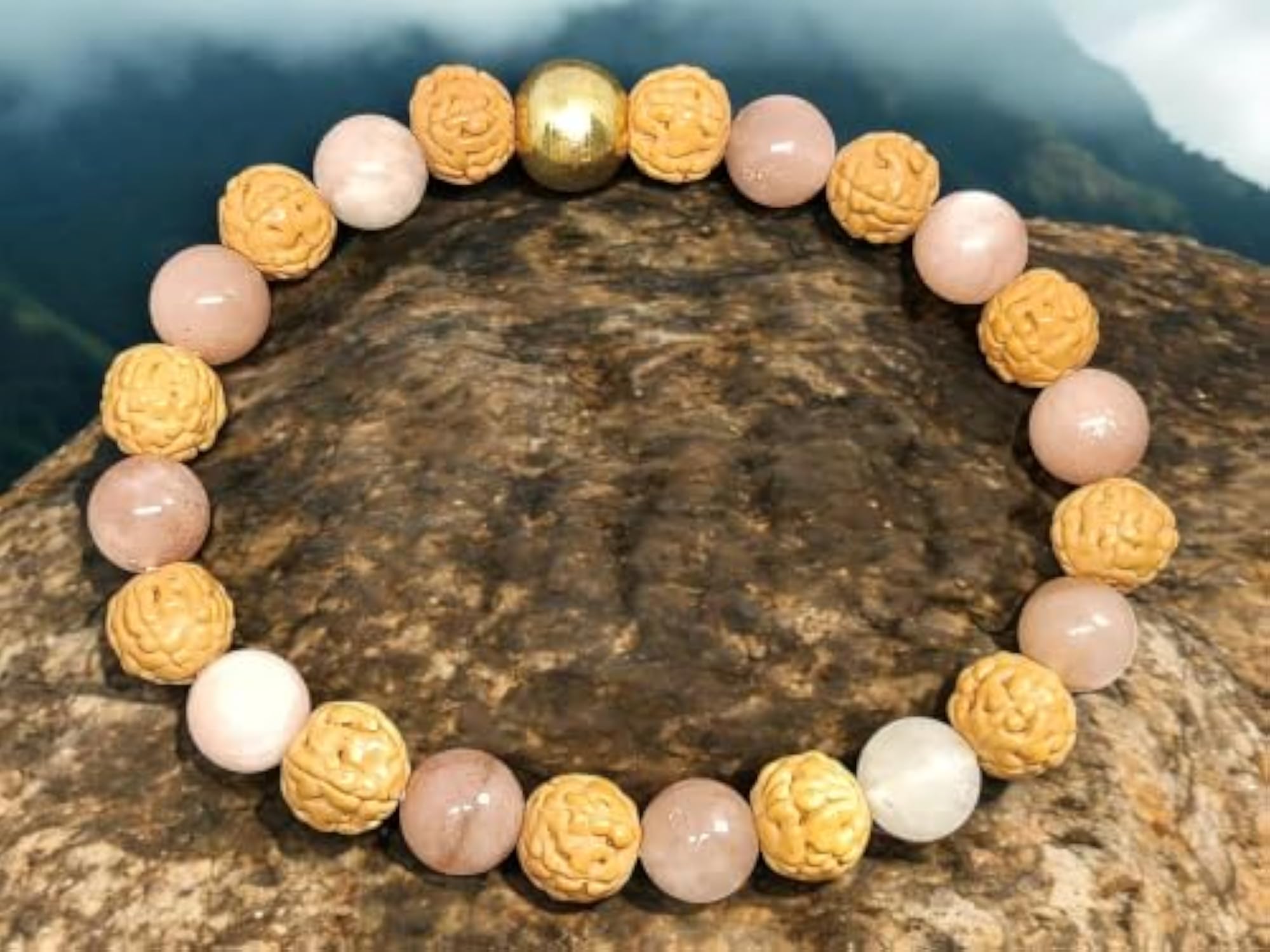 Sun Stone & Rudraksha Bracelet 8 MM, Astrological Energy