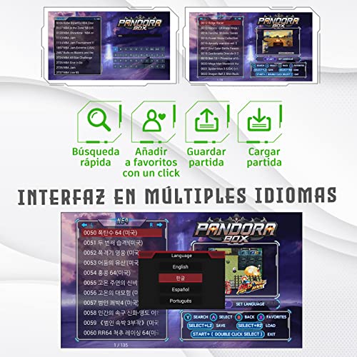 Retro-Consola-i3-Super-Consola-64GB-Similar-Pandora-Box-Juegos-de-PS-PSP-N64-CPS-CPS1-MD-NDS-SFC-FDS-CPS2FC-GBA-GBC-SMS-Dos-Gamepad-inalambricos-con-64-GB-y-mas-de-10000-Juegos