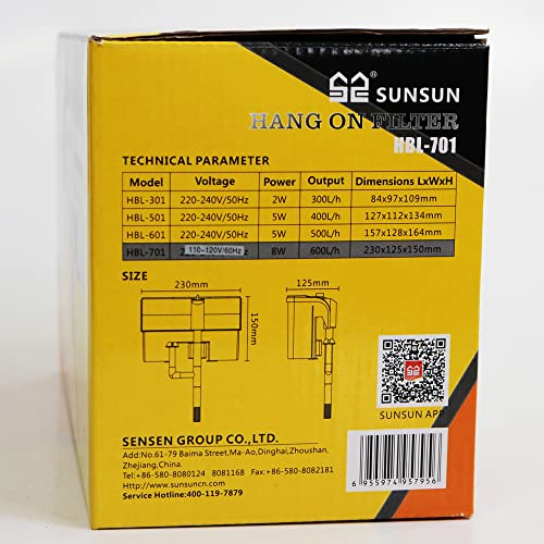 SunSun Sun Sun Filtro Hang On Hbl - 701 600 L/H 127V