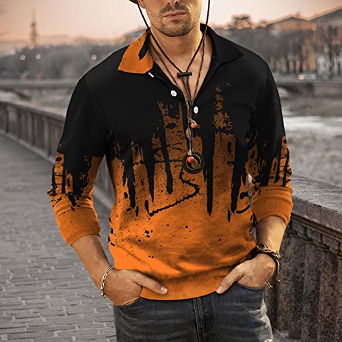 Camiseta masculina de manga comprida com zíper e estampa tribal ao ar livre top tribal ajuste macio,