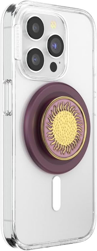 PopSockets Phone Grip for MagSafe, Magnetic Holder, Phone Stand, Enamel - Enamel Sun Fire