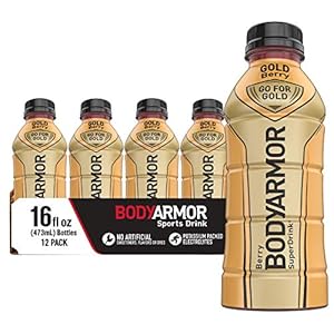BODYARMOR Sports activities Drink Sports activities Beverage, Gold Berry, Pure Flavors With Nutritional vitamins, Potassium-Packed Electrolytes, Good For Athletes, 16 Fl Oz (Pack of 12)