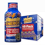Vitamin Energy B12 11,000% Extra Strength Energy Shot Açaí Pomegranate 48 Pack, 260mg Natural Caffeine, B12 & B6, Nootropic Focus, Vitality, Zero Sugar, Gluten-Free, Vegan, Kosher, 1.93 fl oz