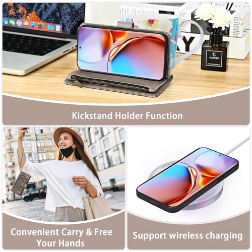 Coque Motorola Edge 40 Pro Coque portefeuille amovible à fleurs