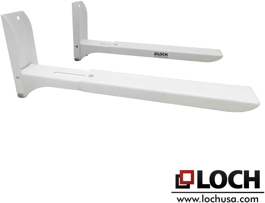 Microwave oven wall mount, adjustable length from 11.4in to 16.5in can we used for microwaves of different sizes. Supports 77 lbs.