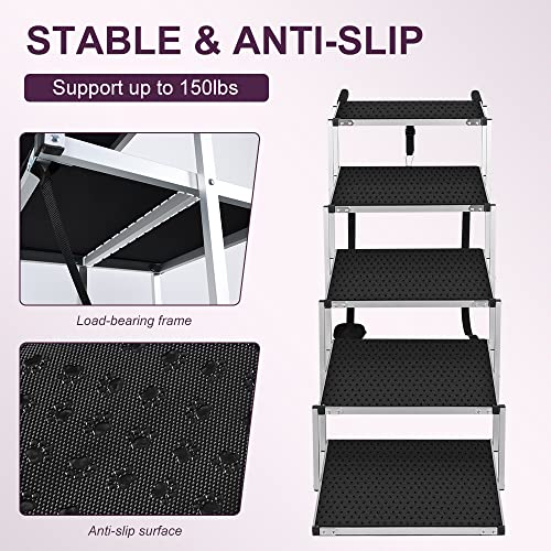 Smonter Dog Ramp For Car Extra Wide Dog Car Stairs Portable Pet Ramp With Nonslip Surface Dog Stairs For Large Dogs 5 Steps Dog Steps For Cars And Suv, Trucks, High Beds, Support Up To 150 Lb #TOP2
