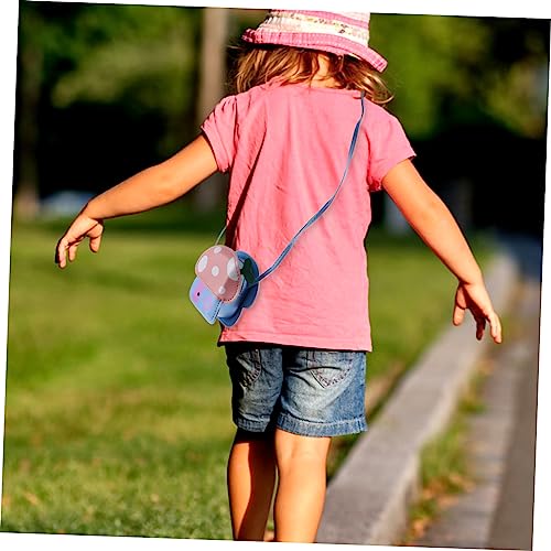 1Pc Light Blue Cartoon Coin Bag Stylish Mushroom Change Purse for Boys Premium PU Shoulder Bag4