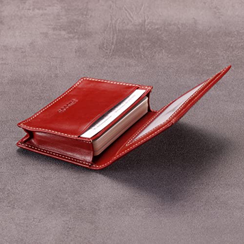 Image of HISCOW Business Card Holder with Large Compartment - Full Grain Leather