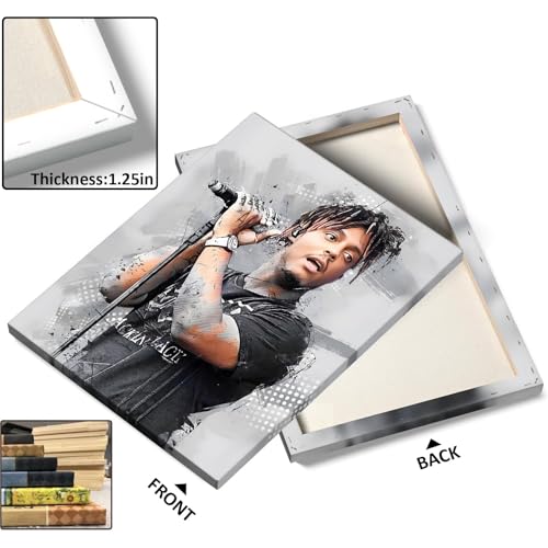 Image of Juice WRLD Canvas Wall Art, Rapper Collage Poster Print, Hip Hop Music Artwork for Bedroom Studio Gaming Room Decor, Vibrant Album Cover Picture Print Framed Music Wall Painting 8X10