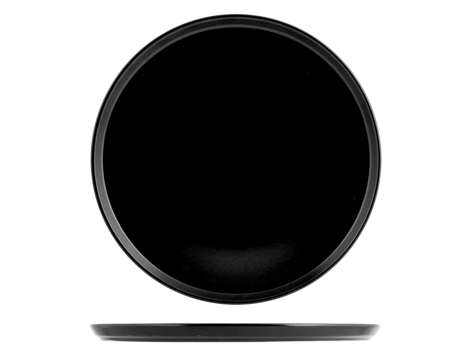 H&H 6637833 Pizza Plate, Stoneware, Black, 33 cm