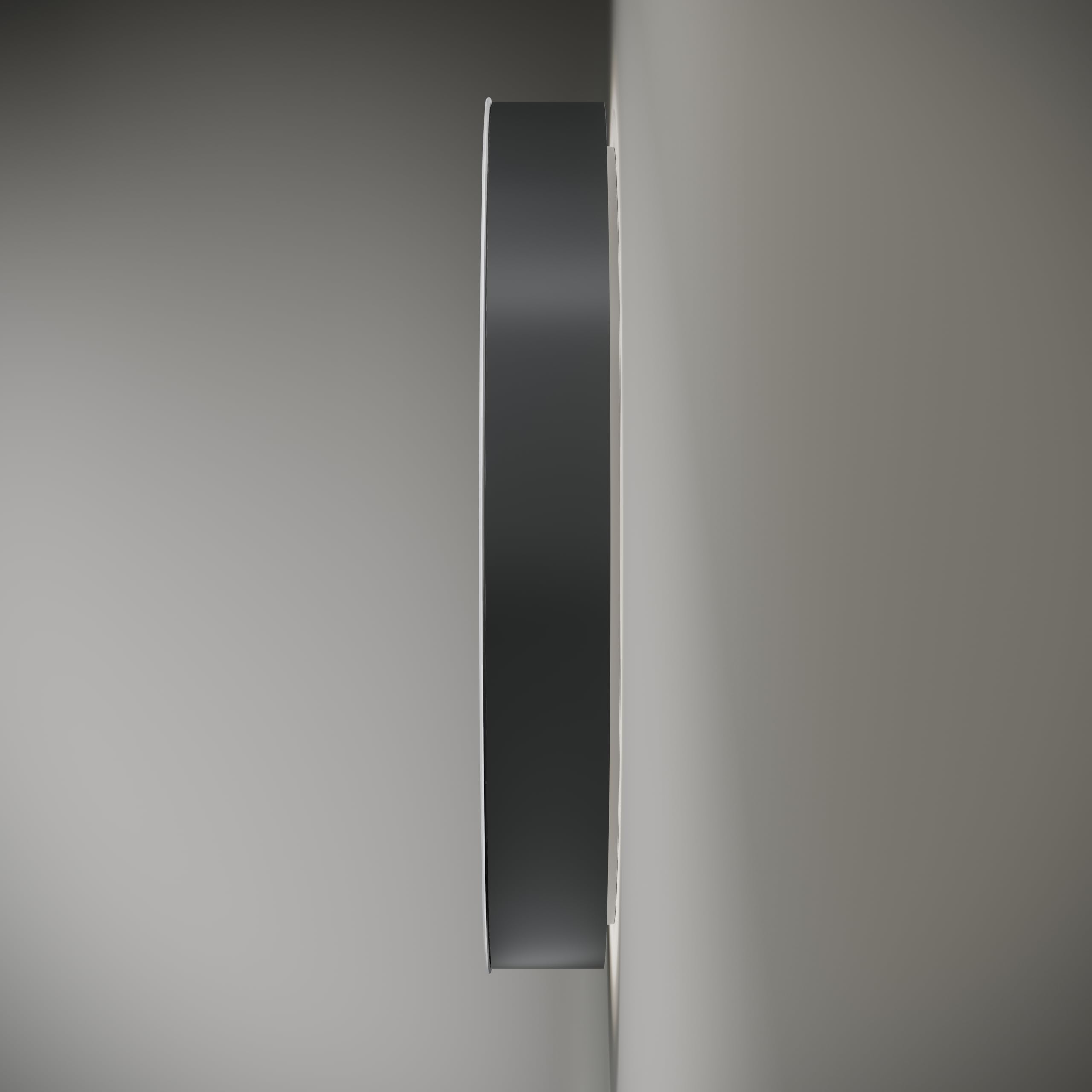 Talos Picasso Style szafka z lustrem, czarna, Ø 60 cm, z wysokiej jakości aluminiowym korpusem, nowoczesny mebel łazienkowy ze zintegrowanym oświetleniem LED, lustro łazienkowe z praktycznym