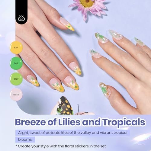 Image of Beetles 36 Colors Gel Polish Set - Petal Symphony Collection, 40 Pcs Pastel Gel Polish Set Pink Red Green Blue Color Gel with Base&Glossy Matte Top Coat UV LED Nail Art