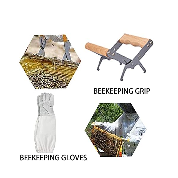 POLLIBEE Imker-Zubehör, 22-teiliges Imker-Werkzeug-Set – Deluxe-Imker-Starter-Kit – Bienen-Räucher-Set mit Rahmenhalter… – Bild 5