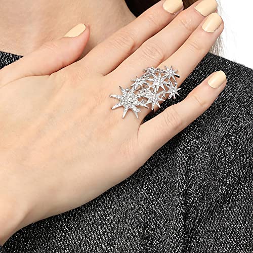 Image of SOHI Cocktail Ring for Women & Girls, Chunky Ring, Finger Ring, adjustable ring, Ladies Ring, Gold Plated Ring, aesthetic jewellery, hand ring for women