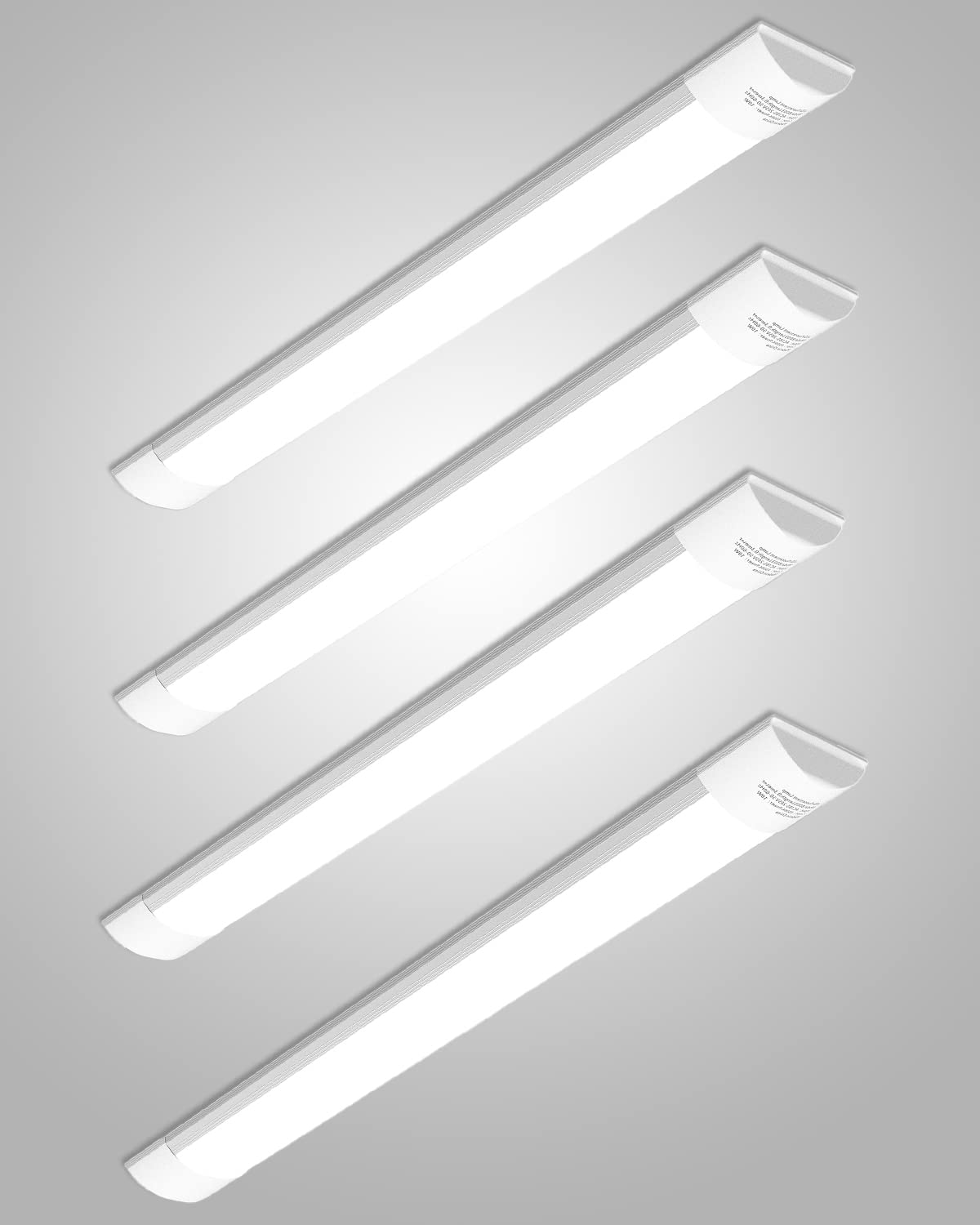 Bellanny 50W LED Batten Lights, 5ft LED Tube Light, 6500K Daylight White Ceiling Surface Mounted Light, 6000LM 180 °Beam Angle Ceiling Light for Office, Bathroom, Kitchen (4 Packs)