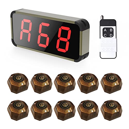 FLYDOG 呼び出しベル 飲食店 業務用スタッフ呼び出しベル ワイヤレス呼び出しベル 送信子機増設可能 日本語マニュアル付き 呼び出しチャイム 店舗 飲食店 居酒屋 業務用 介護施設 +子機10個,CS-X1-N)