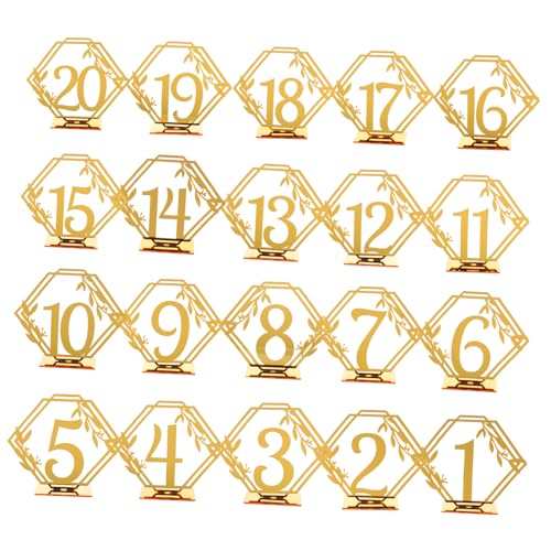 HOLIDYOYO 20pcs Reusable Seat Signs Banquet Wedding Numbers Easy to Clean Decor for Events