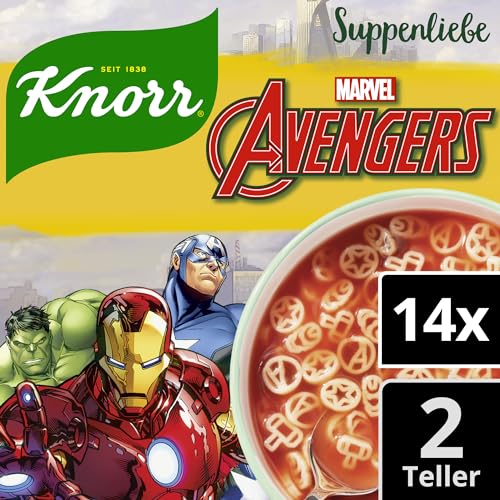 Knorr Suppenliebe Marvel Avengers Suppe leckere schnelle Suppe für Kinder und Erwachsene mit natürlichen Zutaten 14x 2 Portionen