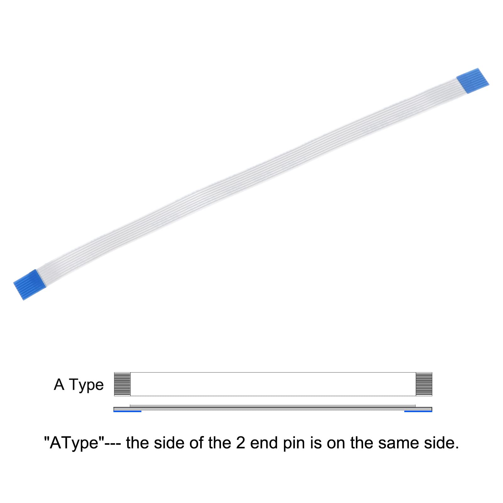 Cavo FFC FPC 50 Pin, Passo 0.5mm, Lunghezza 200mm - Per Stampanti 3D, LCD, TV, Confezione Da 5