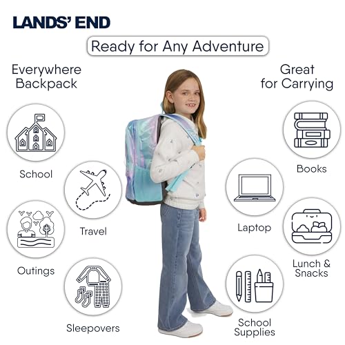 Image of Lands' End Unisex Kids Large ClassMate Lightweight Durable Elementary School Backpack, Pastel Lilac