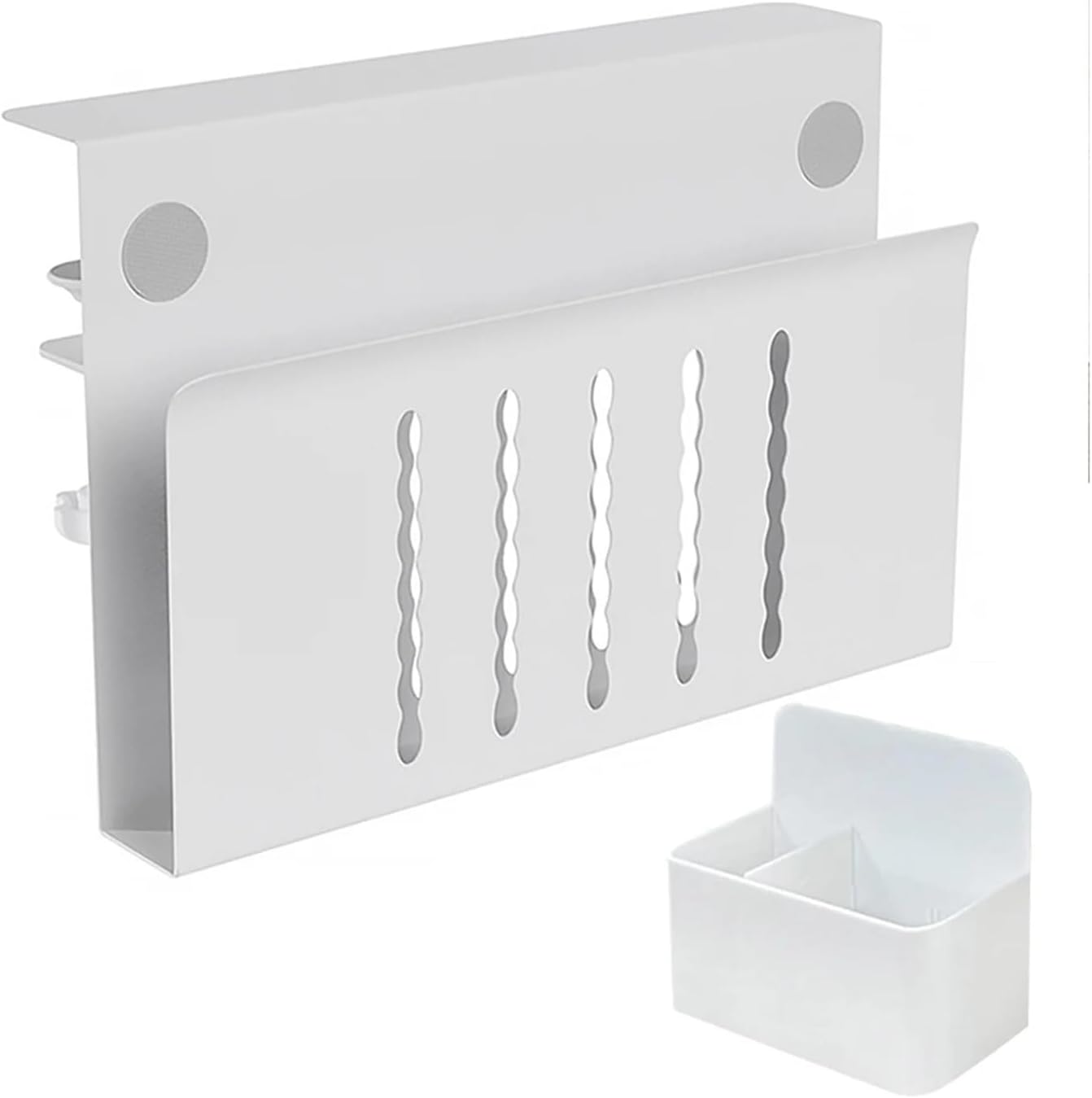 Under Desk Laptop Holder with Pen Holder Hanging Laptop Mount Laptop Desk Mount for Office Supplies & Studio Essentials(White)