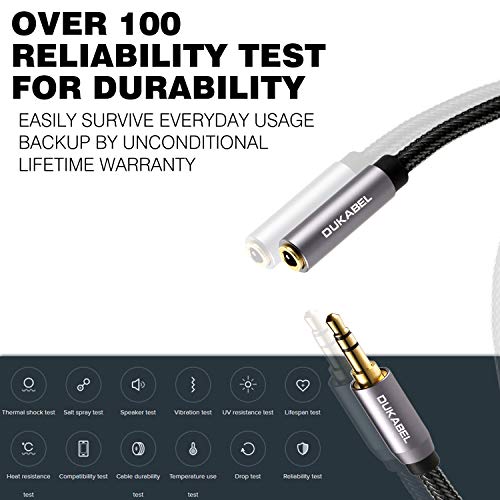 Dukabel Headphone Extension Cable, 3.5Mm Male To Female Stereo Audio Cable Lossless Audio Sound Premium Audio Cord Extension Cable Gold Plated Jack & Strong Nylon Braided - Top Series (4Ft/1.2M) #TOP3