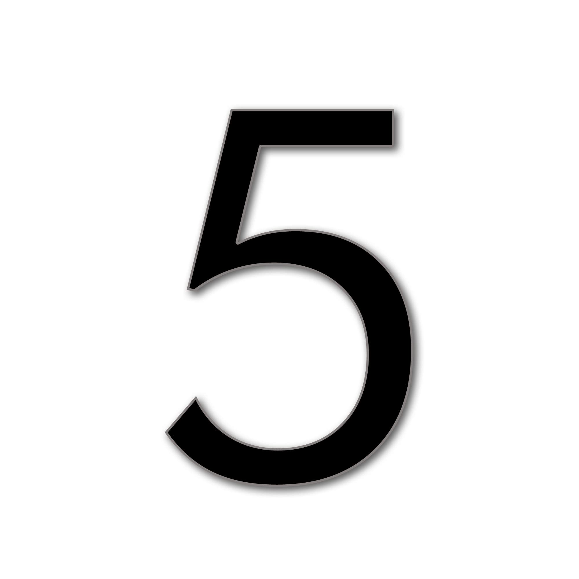 JustHouseSigns House Number 5 FUTURA Door Numbers in 3 Sizes (15, 20, 25cm / 5.9, 7.8, 9.8in) Modern Floating House Number Acrylic incl. Fixings Easy Seen, Colour:Black, Size:25cm / 9.8'' / 250mm