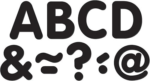 Letras magnéticas clásicas negras TCR77188 letras de 2 pulgadas x 87 piezas