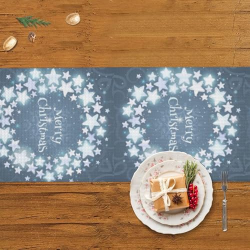 Chemin de table de Noël antidérapant à pompons 35x180cm