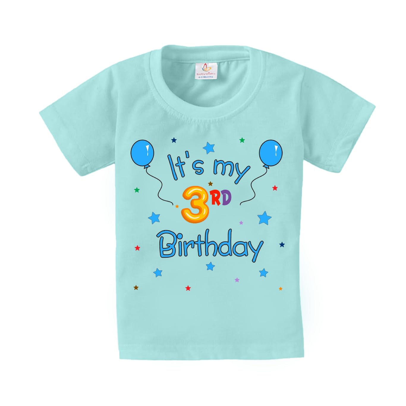 baby wishBirthday Milestone Dress for Boy’s and Girl’s Birthday Tshirt for Kids Happy Birthday T-Shirts Half Sleeve Celebration Birthday boy Girl T-Shirt It's My 3rd Birthday Balloon