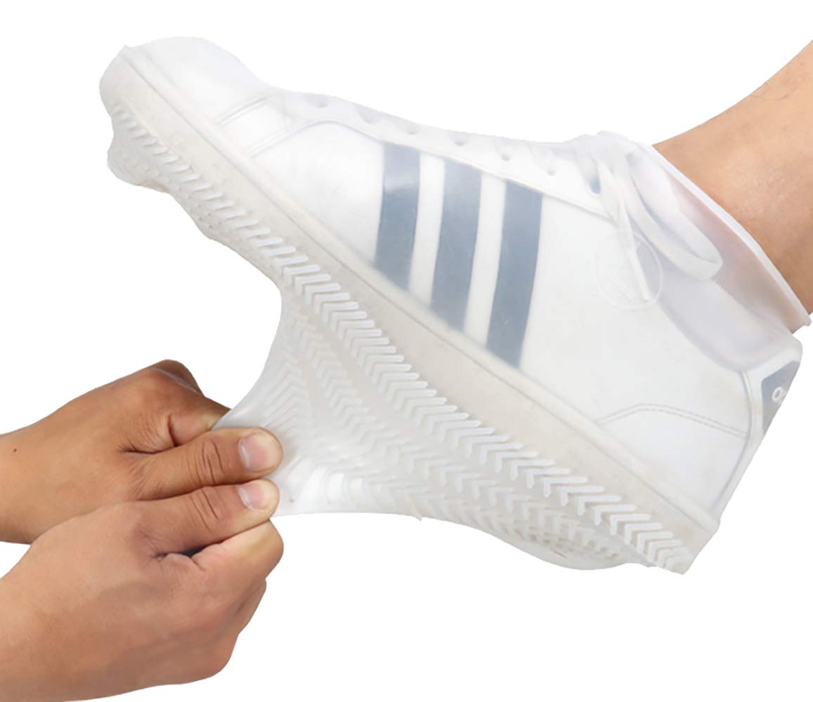 TAKUSHI HF Reusable Waterproof Boot and Shoe Covers, Silicone Rubber Non Slip Rain Snow Overshoe Foldable Galoshes for Men Women